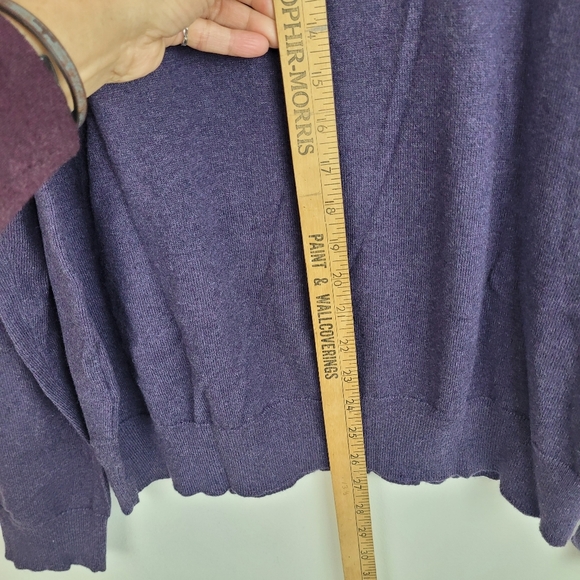 Marc Anthony Deep Purple Cashmere Cotton Blend V Neck Soft Cozy Mens Sweater XL - Picture 3 of 9
